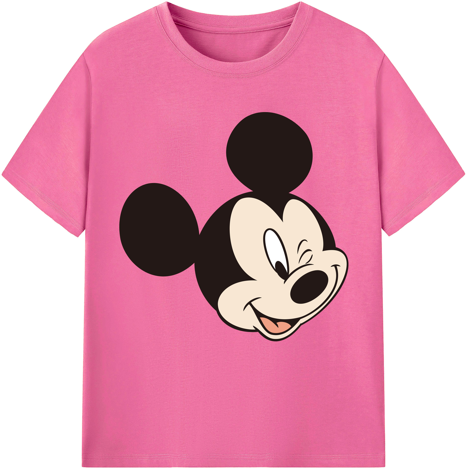 （画像用） ミッキーマウス Mickey Mouse レディースカジュアルプリントTシャツ（綿100％）